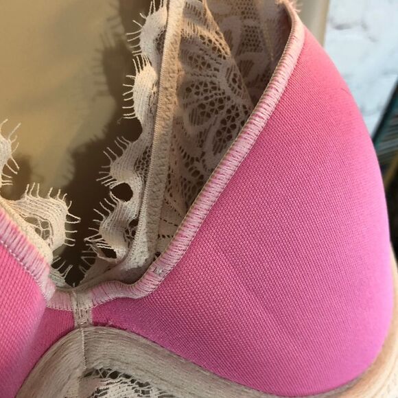 PINK Victoria's Secret Lightly Lined Bralette Pink Floral Small S - Picture 11 of 14